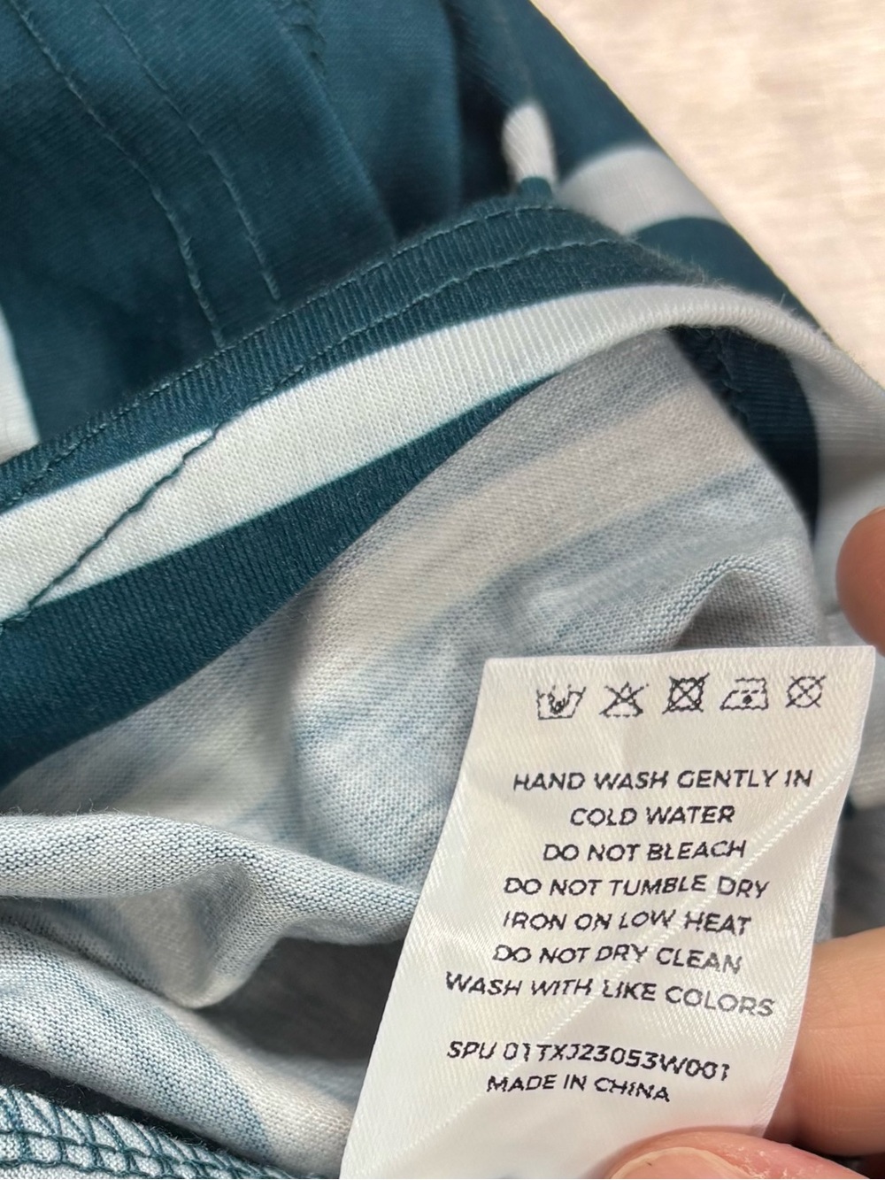 BloomChic Teal White Striped Henley Tunic Top Plus Size 18/20 - Picture 5 of 8